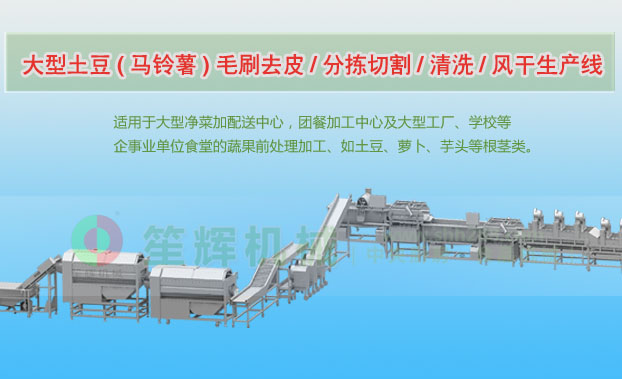 天水连续式土豆去皮清洗切割风干生产线